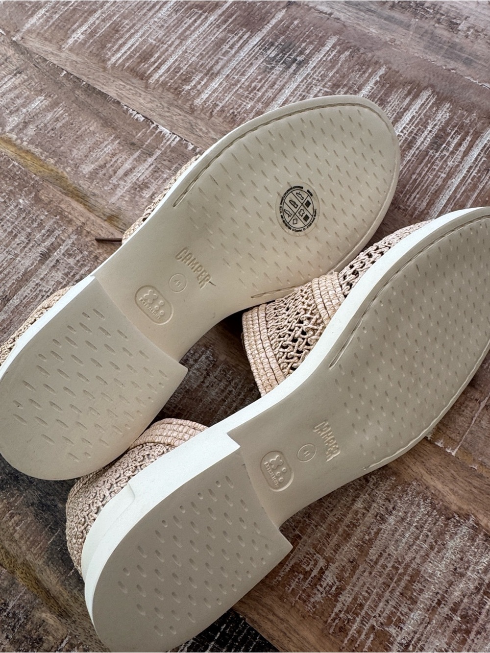 NEW Camper Raffia Iman Tan Shoes Size 41 - Picture 10 of 12